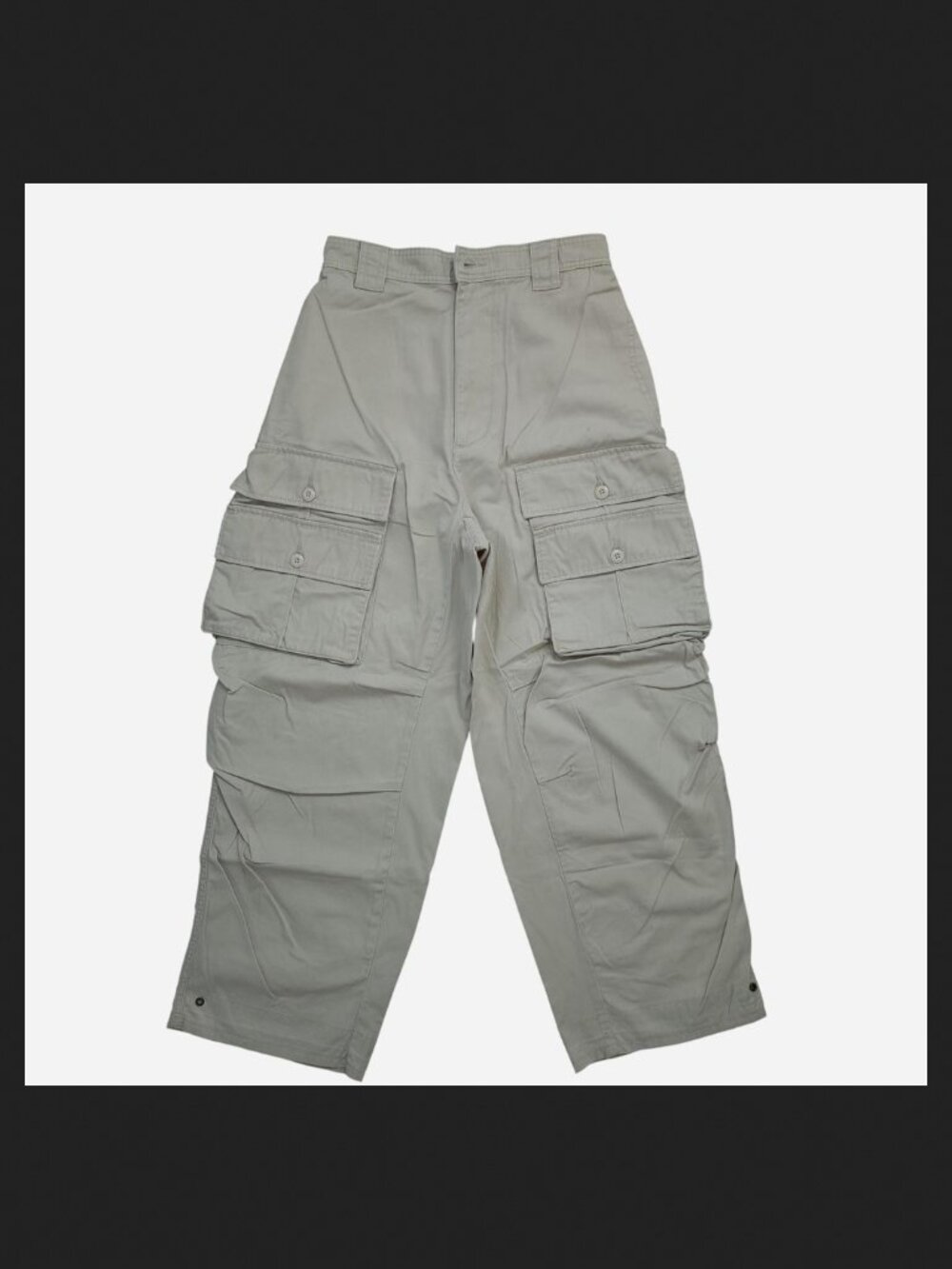 Altered BDG baggy cream cargo pants